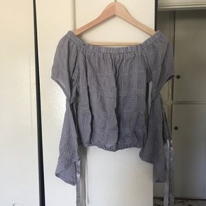 Off the shoulder linen  shirt